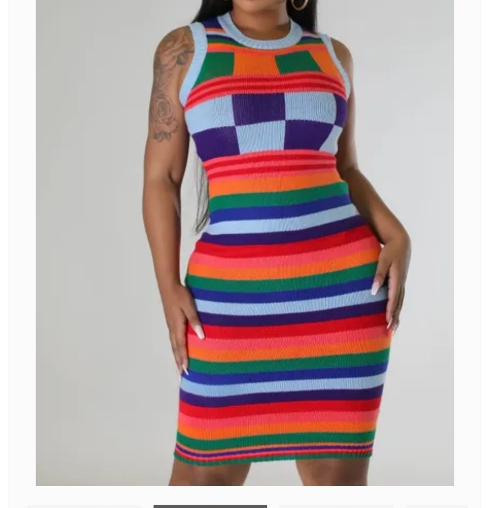 Colorful Midi Dress